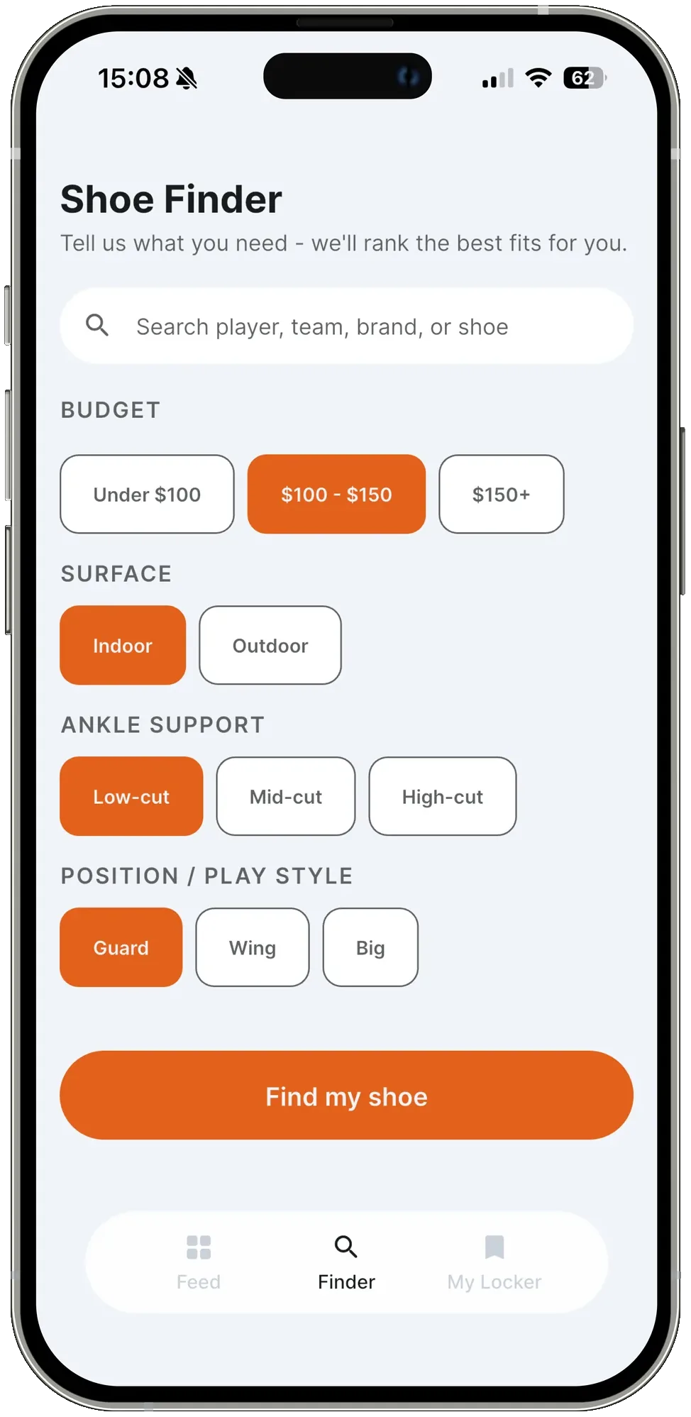 Box Out shoe finder